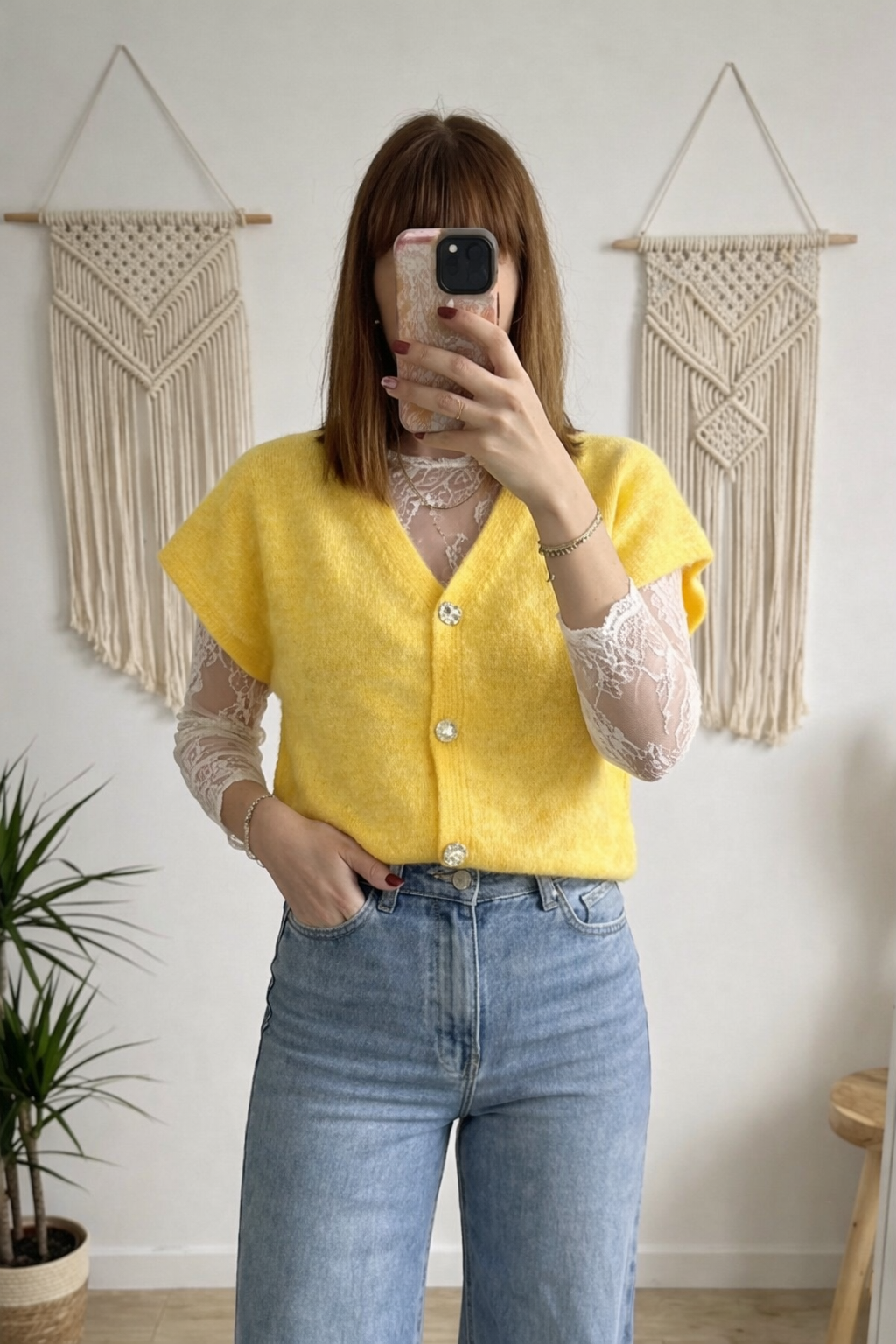 🌼Gilet jaune sans manches