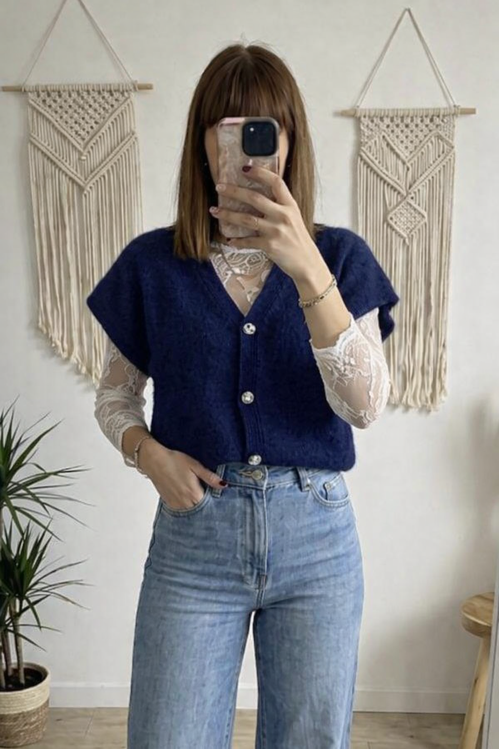 🌼Gilet Marine sans manches