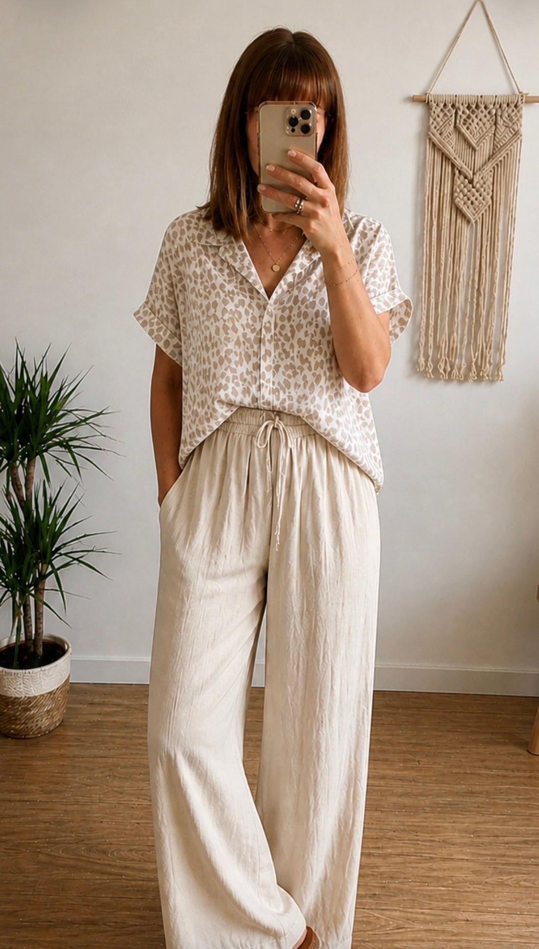 Blouse léopard beige