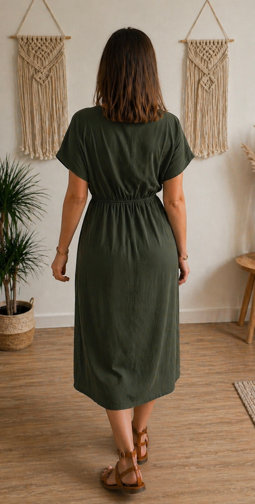 Robe portefeuille kaki