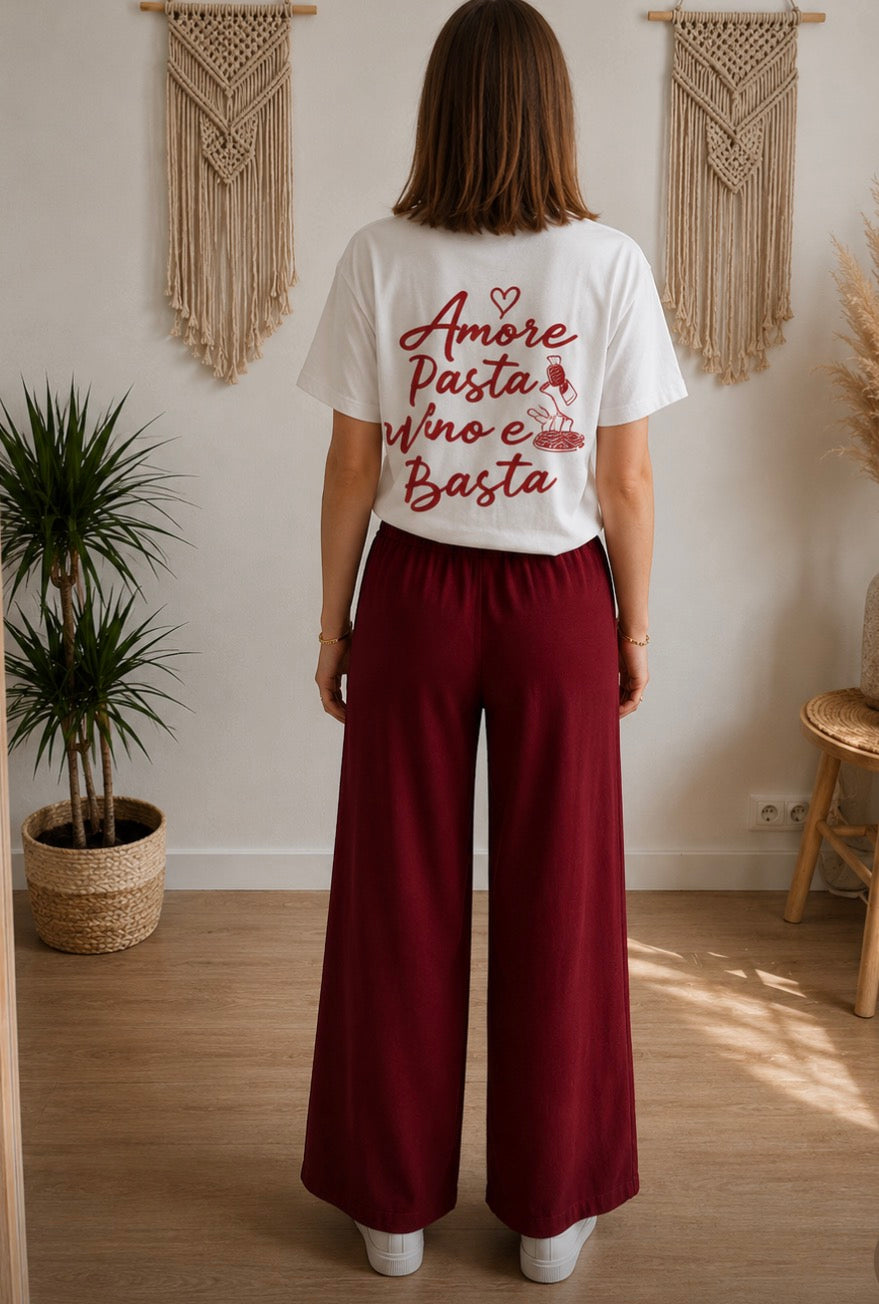 T-shirt "Amore Pasta Vino e Basta" – 100% coton 🍷
