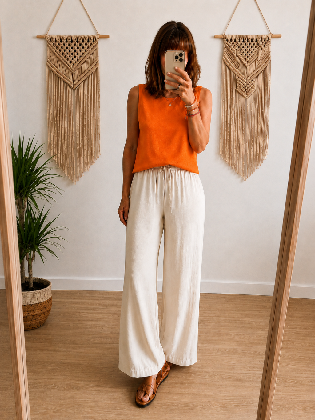 Top Terracotta Dos en V avec Nœud