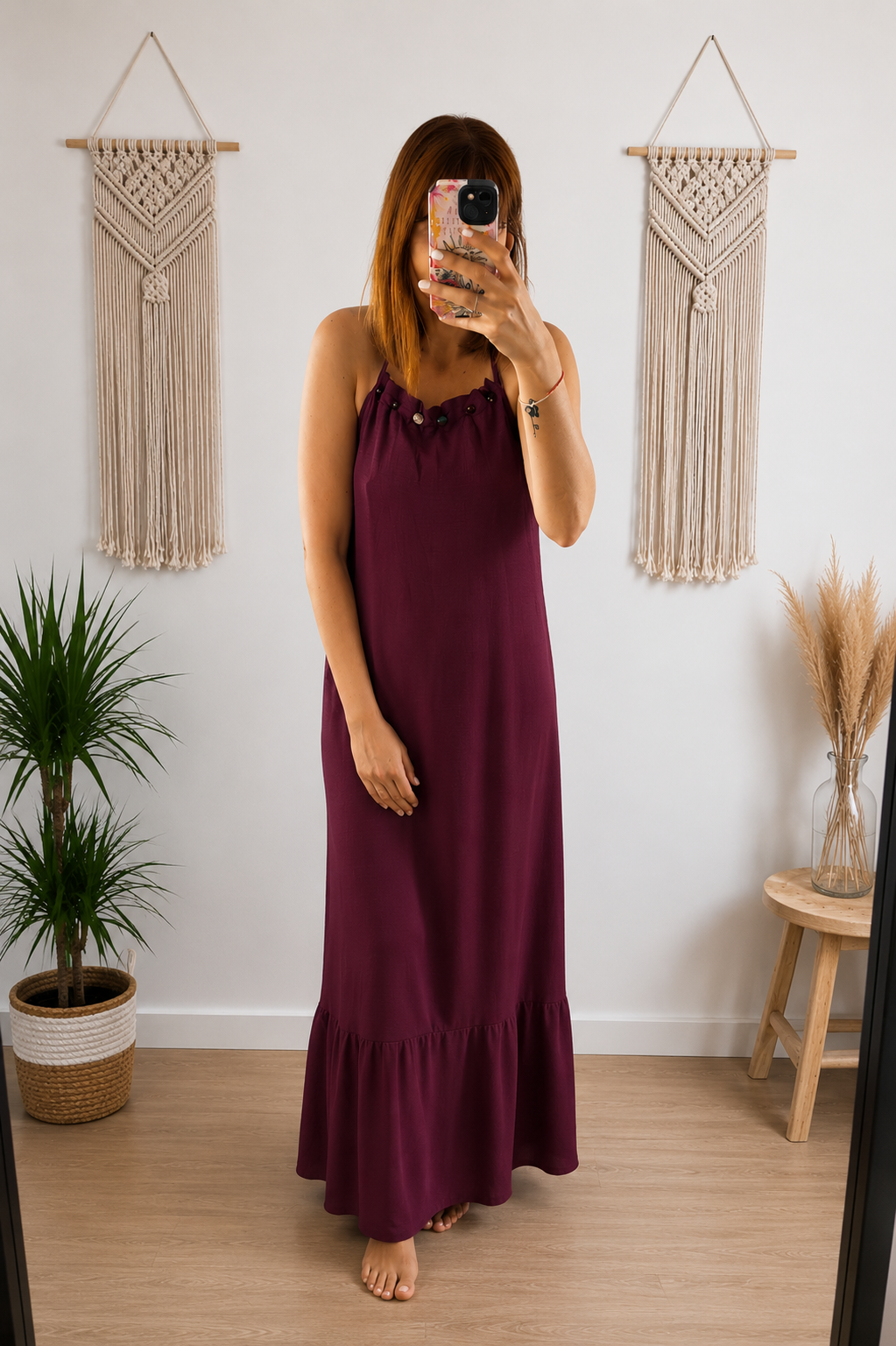 Robe longue dos nu prune 💜