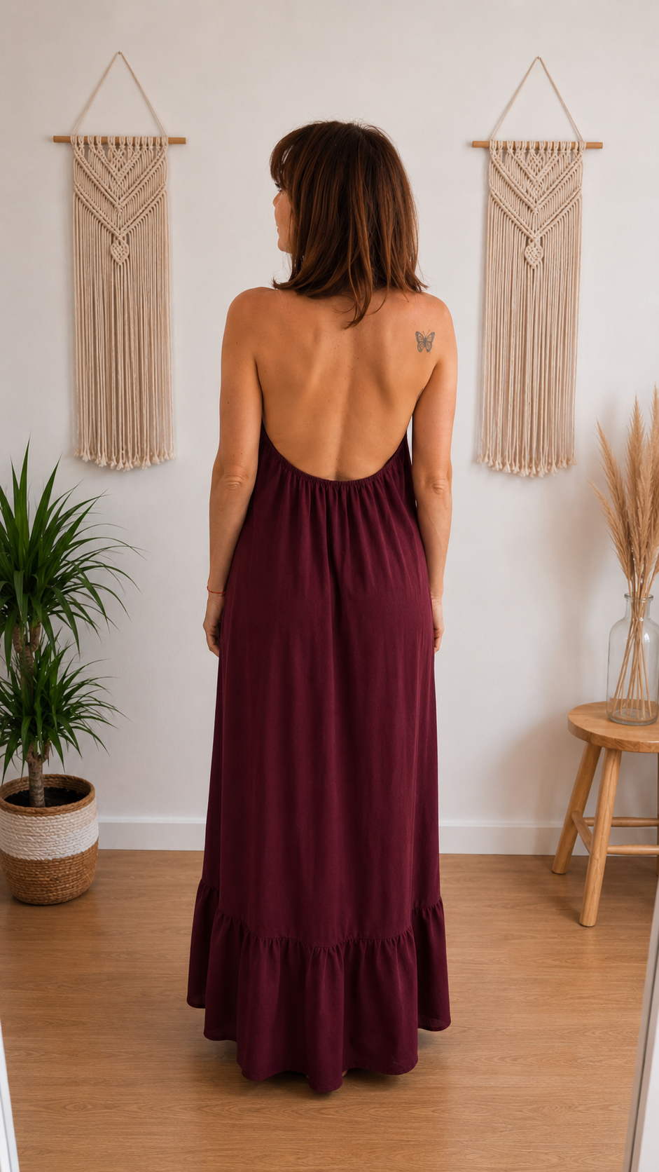 Robe longue dos nu prune 💜
