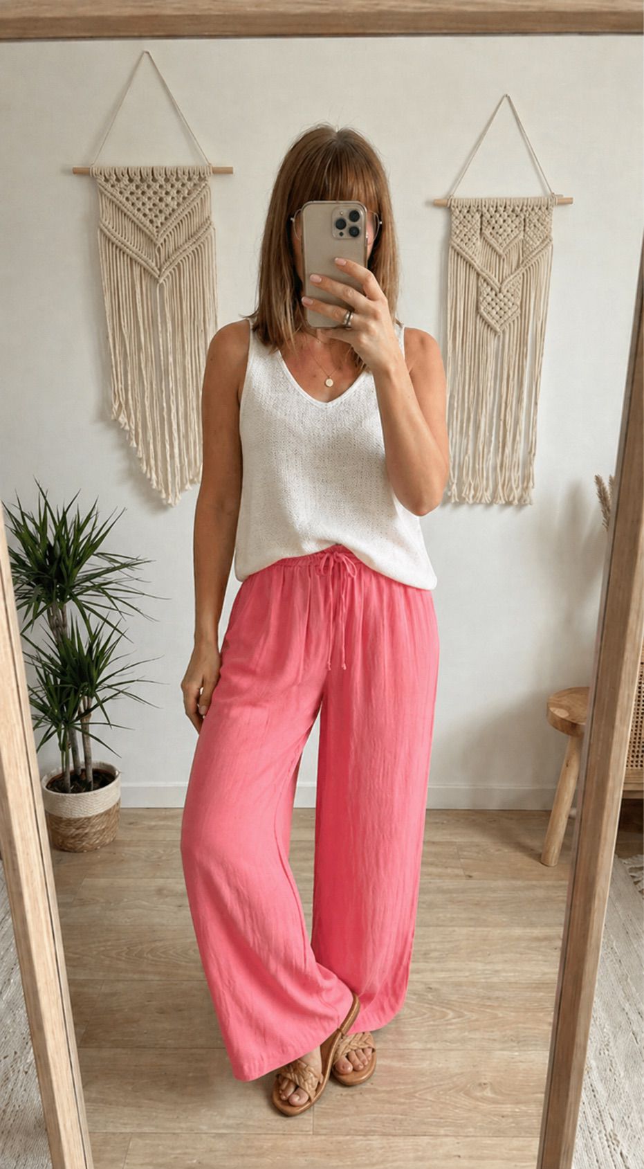 🌸 Pantalon été fluide – Made in Italy  Coton et Lin