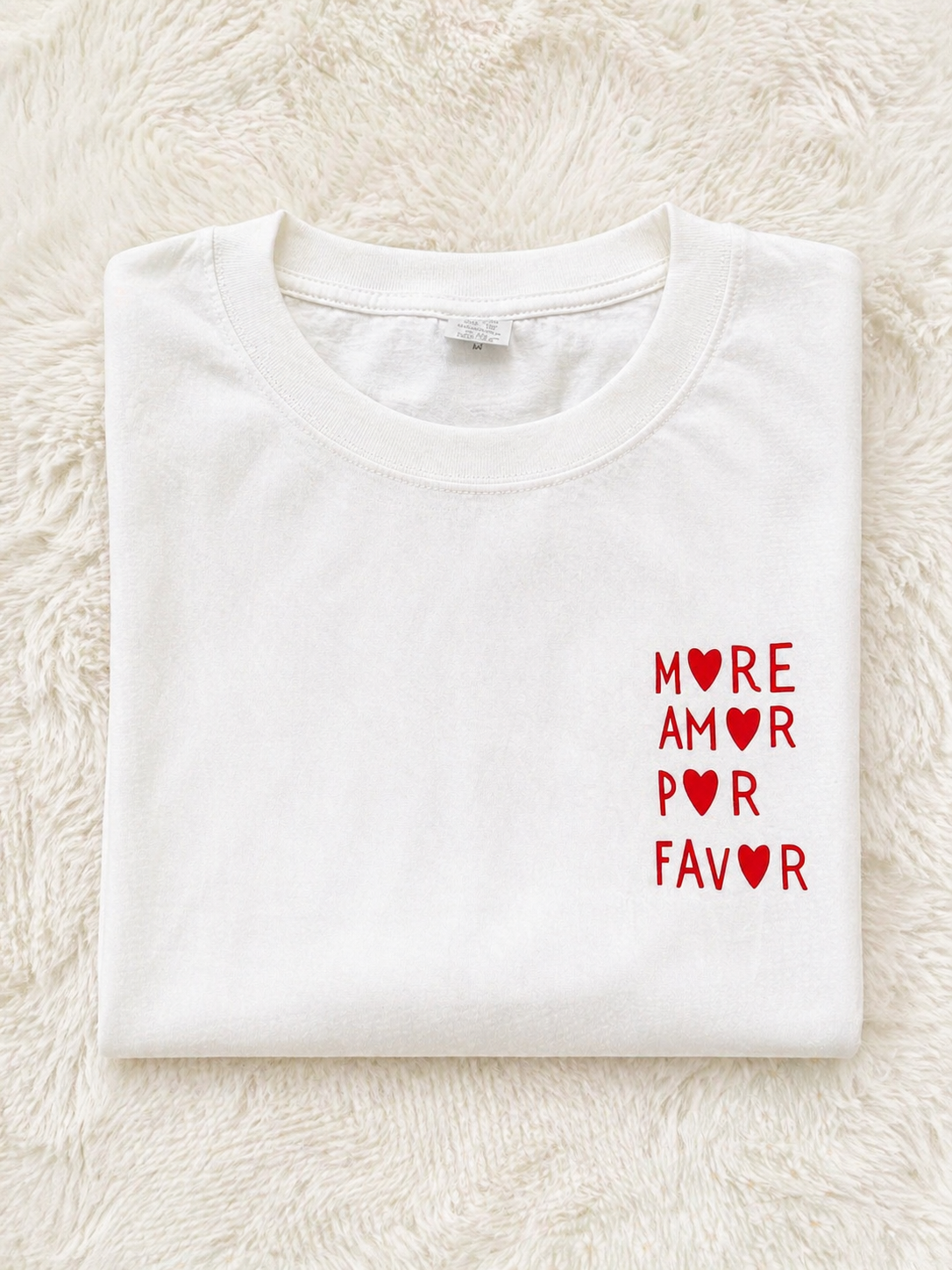 T-shirt More Amor Por Favor – Blanc