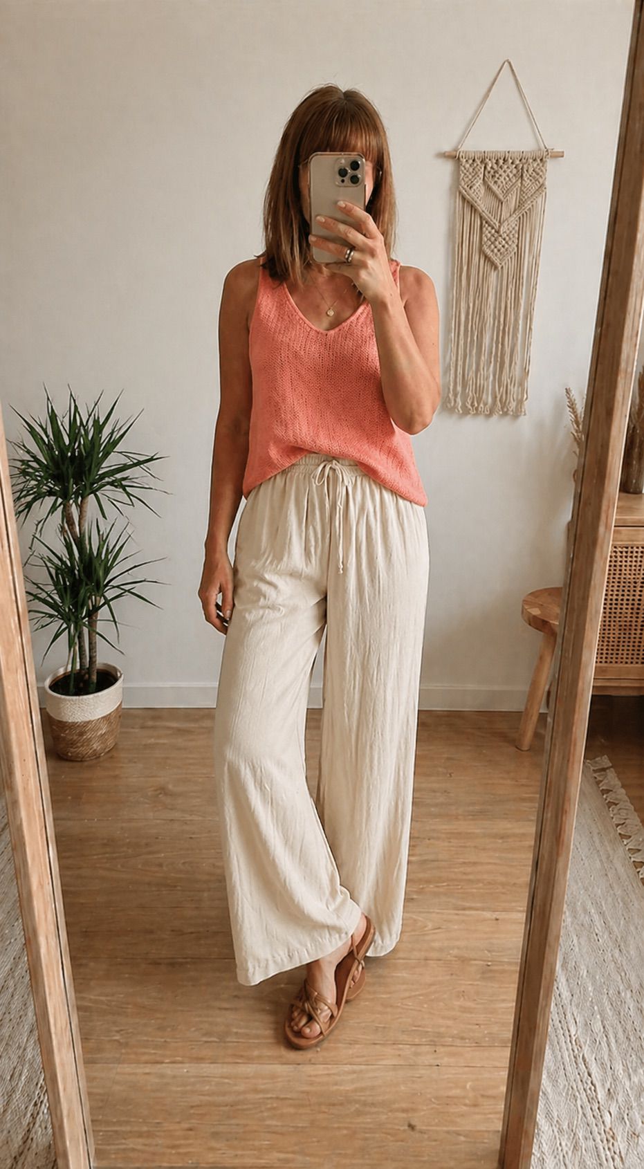 🌸 Pantalon été fluide – Made in Italy  Coton et Lin