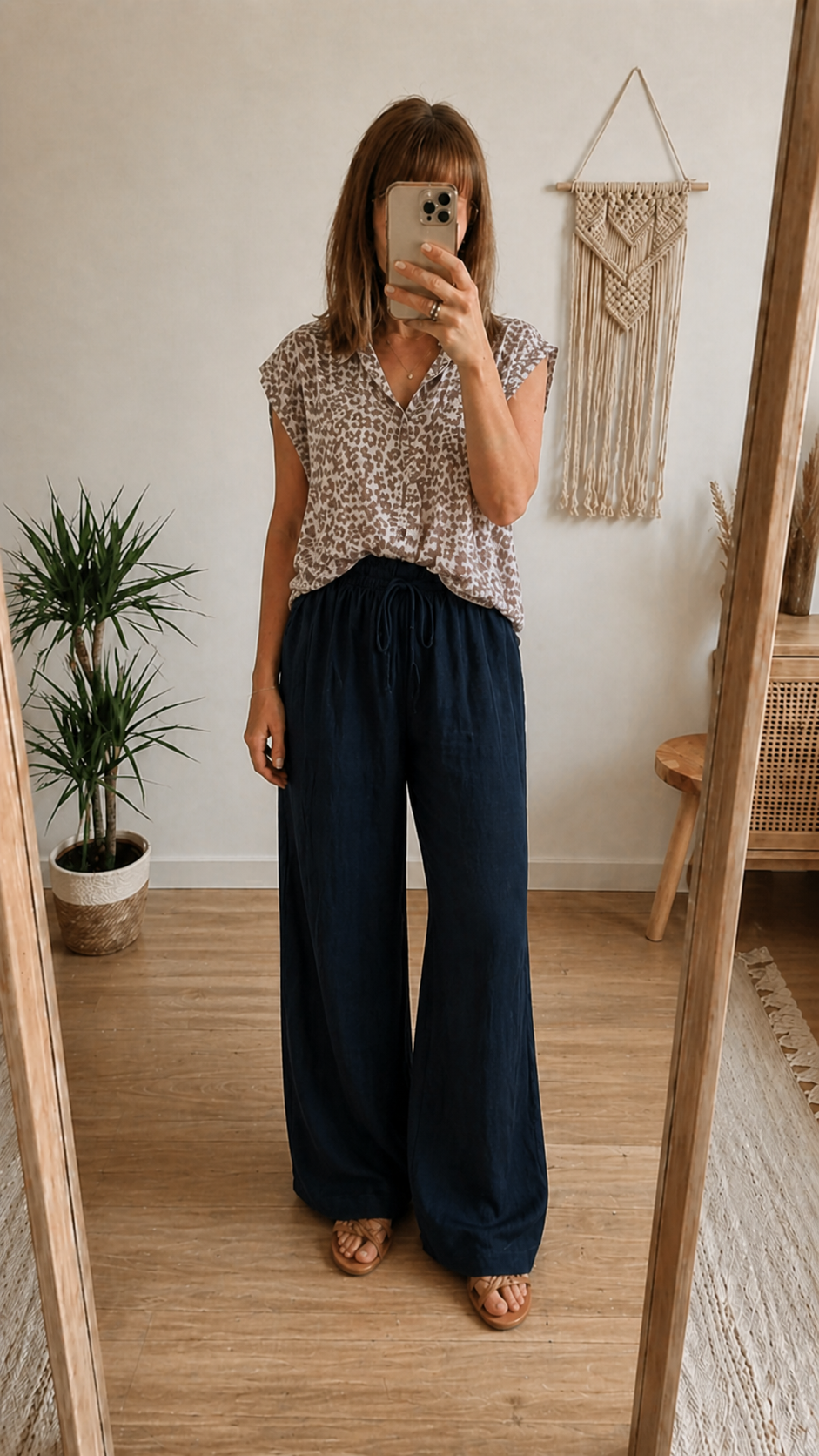 🌸 Pantalon été fluide – Made in Italy  Coton et Lin