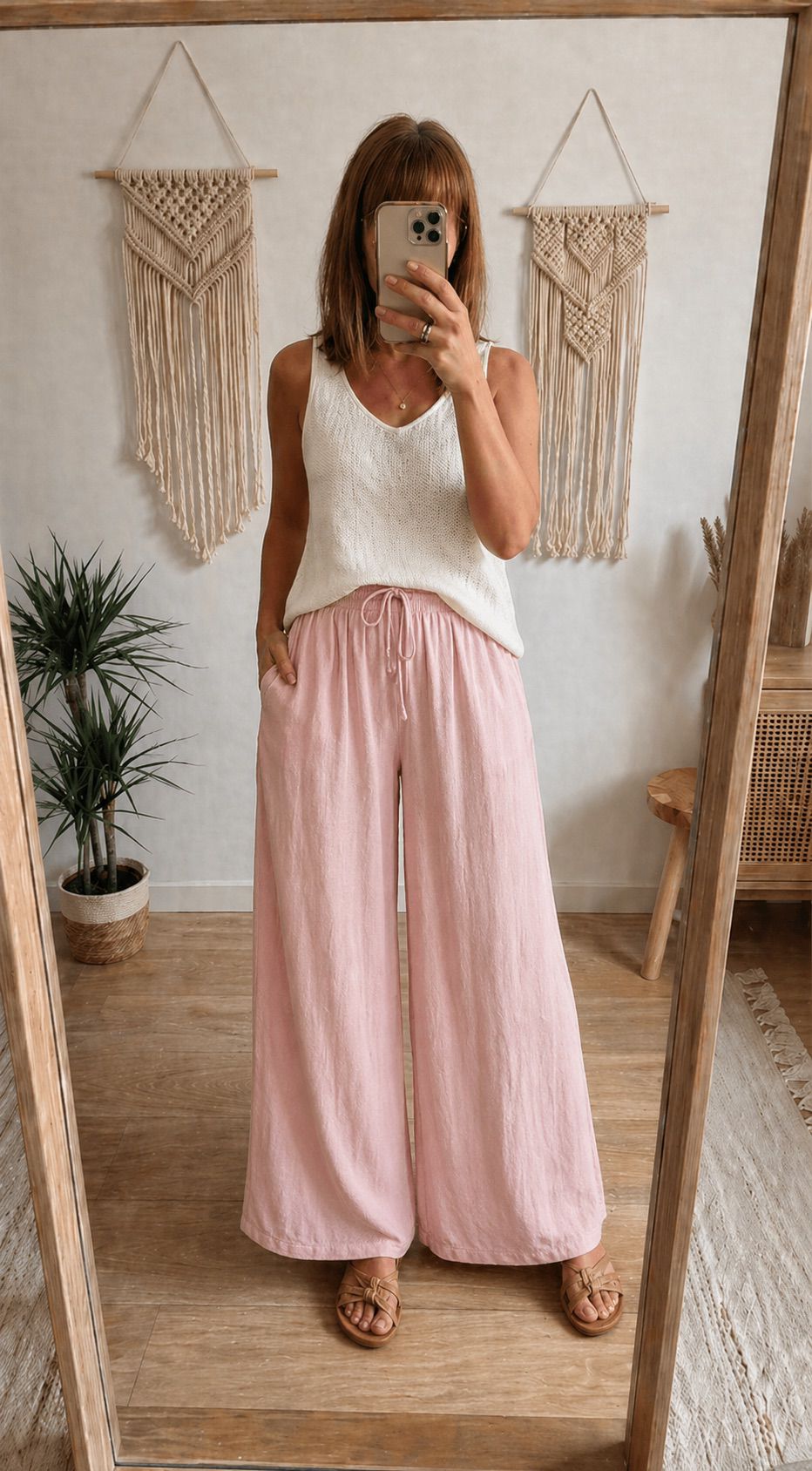 🌸 Pantalon été fluide – Made in Italy  Coton et Lin