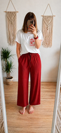 Pantalon Large Rouge